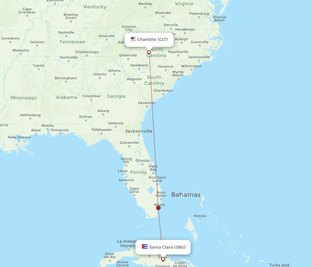 SNU-CLT flight routes
