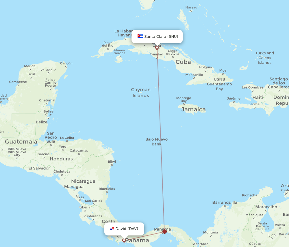 SNU-DAV flight routes