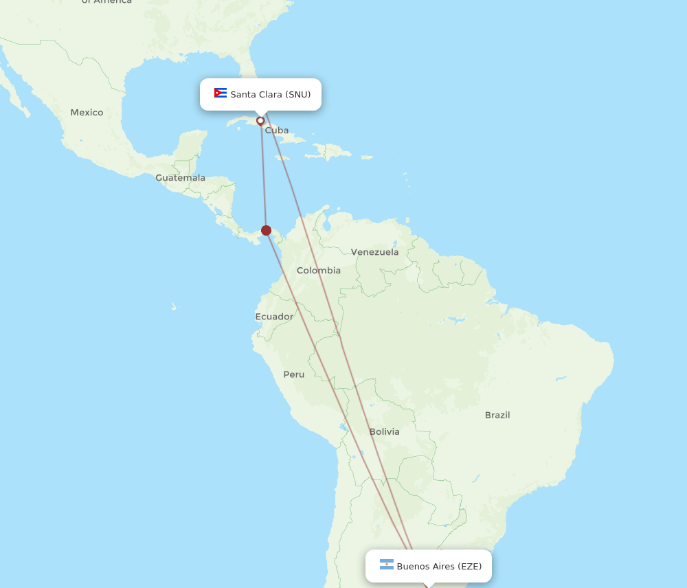 SNU to EZE flights and routes map