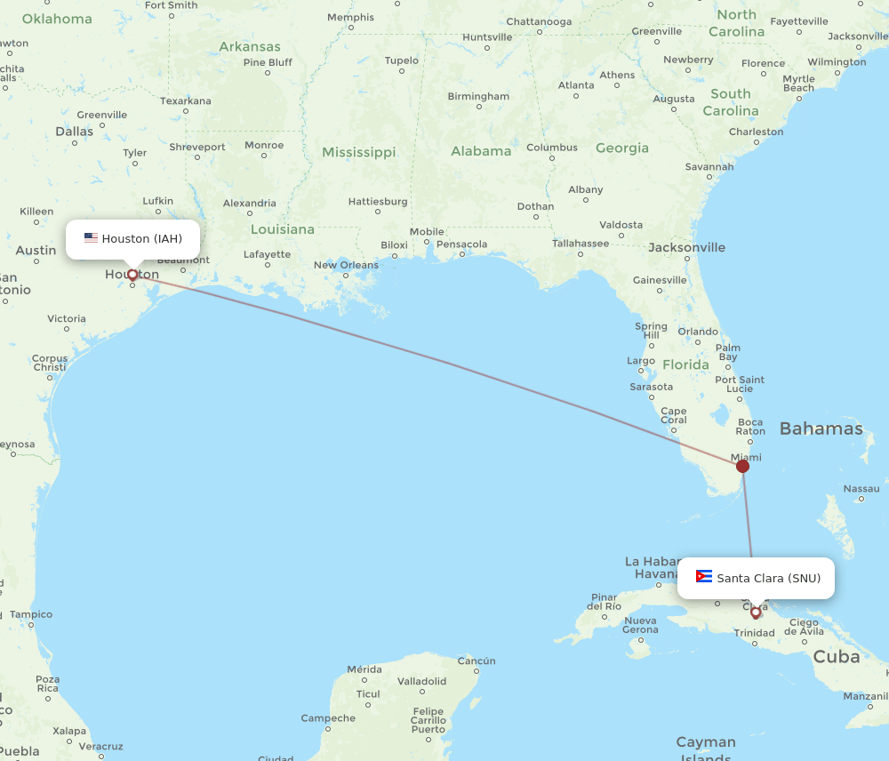 SNU-IAH flight routes