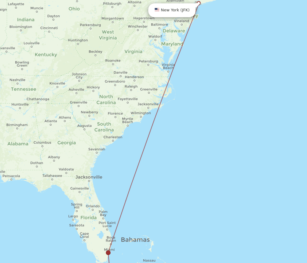 SNU-JFK flight routes