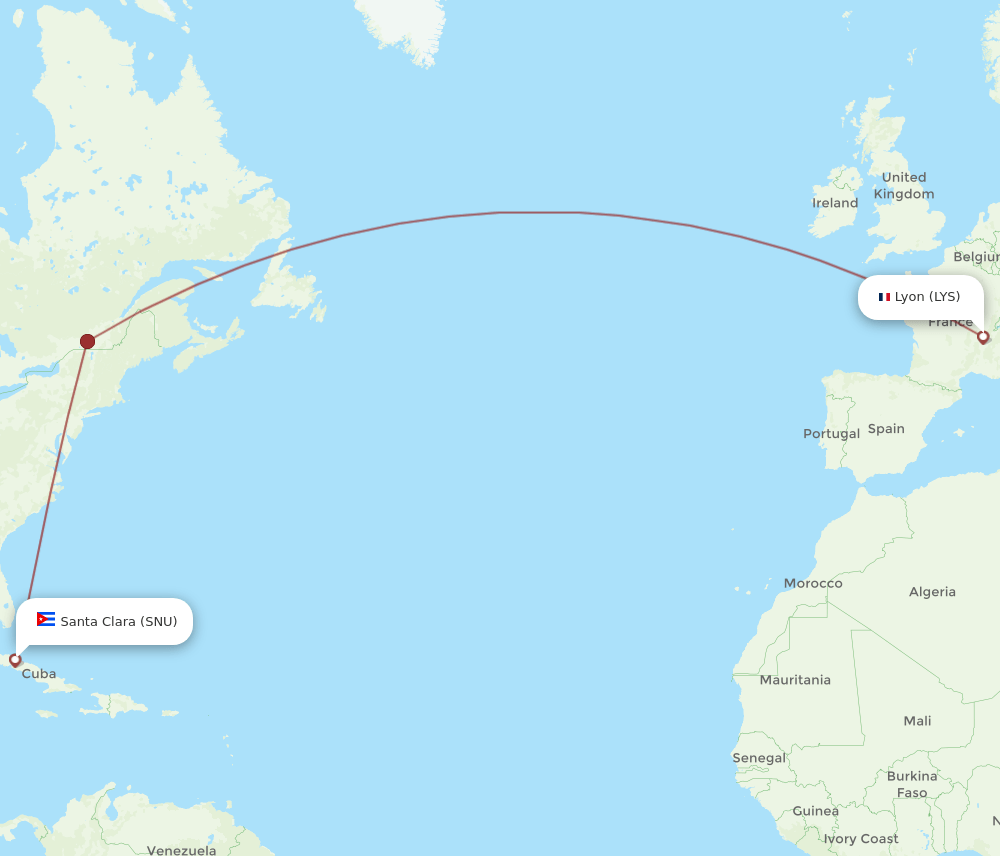 SNU-LYS flight routes
