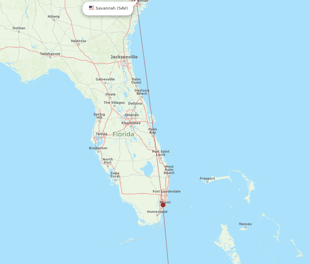 SNU-SAV flight routes