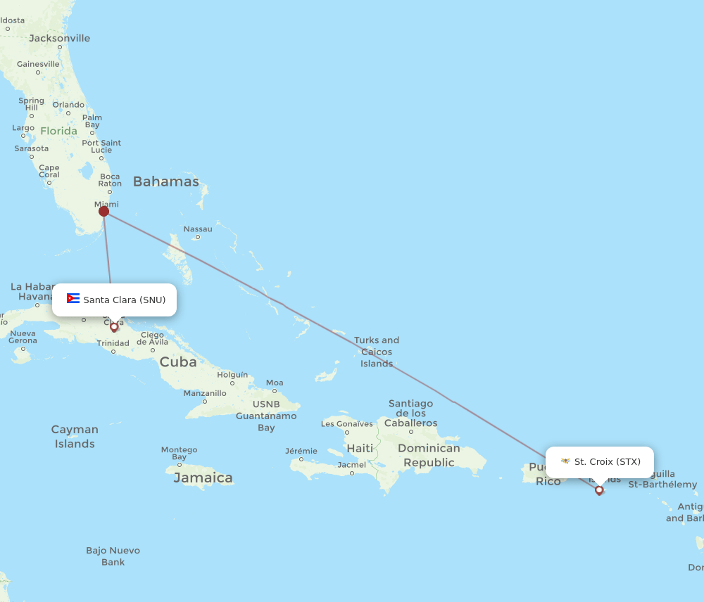 SNU to STX flights and routes map