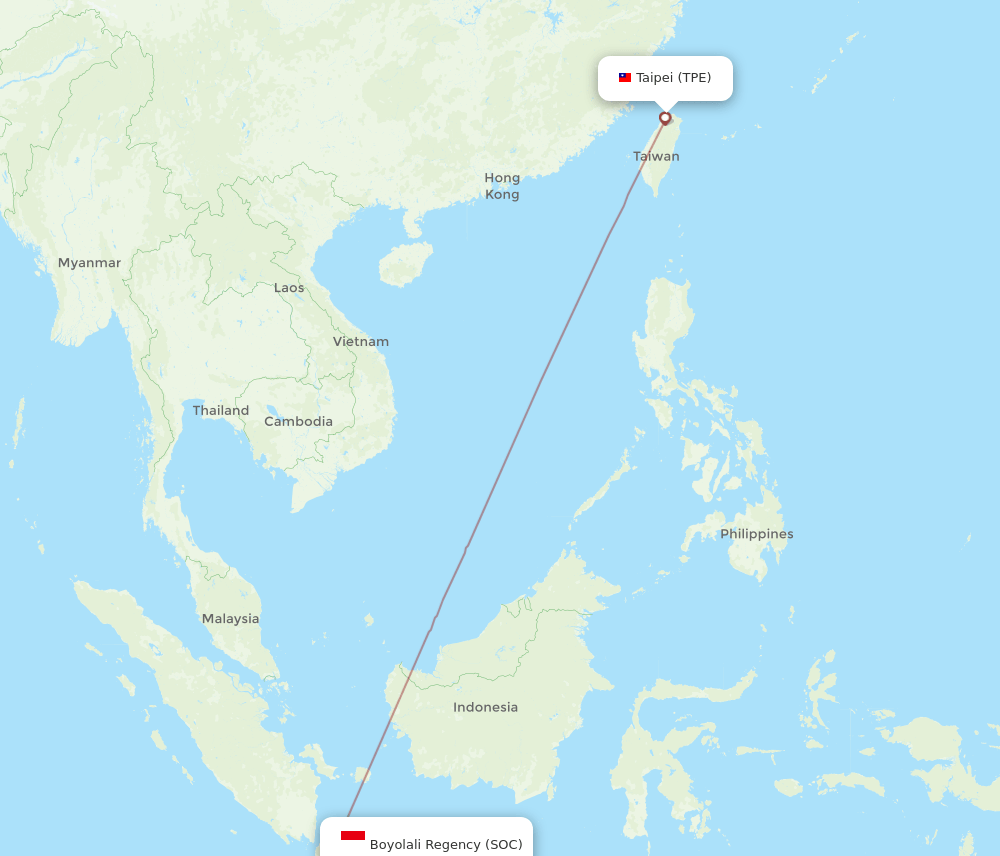 SOC-TPE flight routes