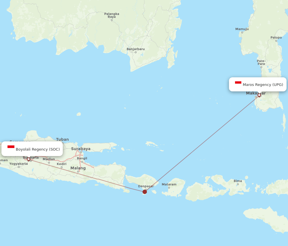 SOC-UPG flight routes