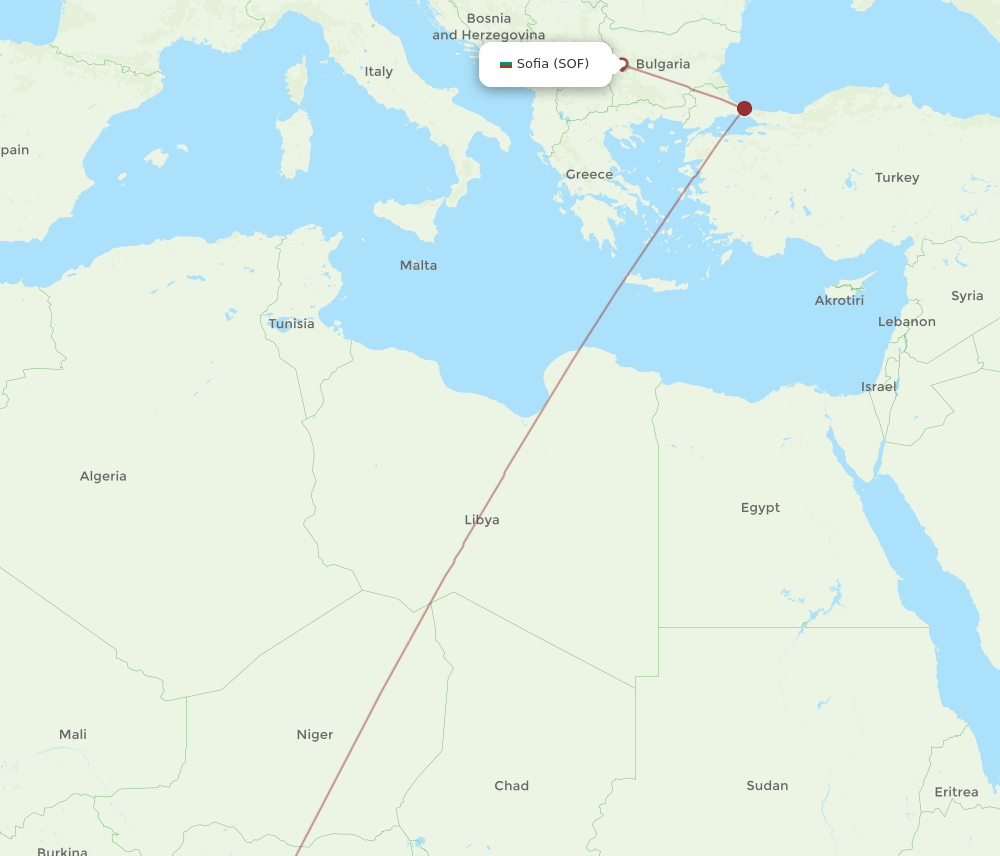 SOF-ABV flight routes