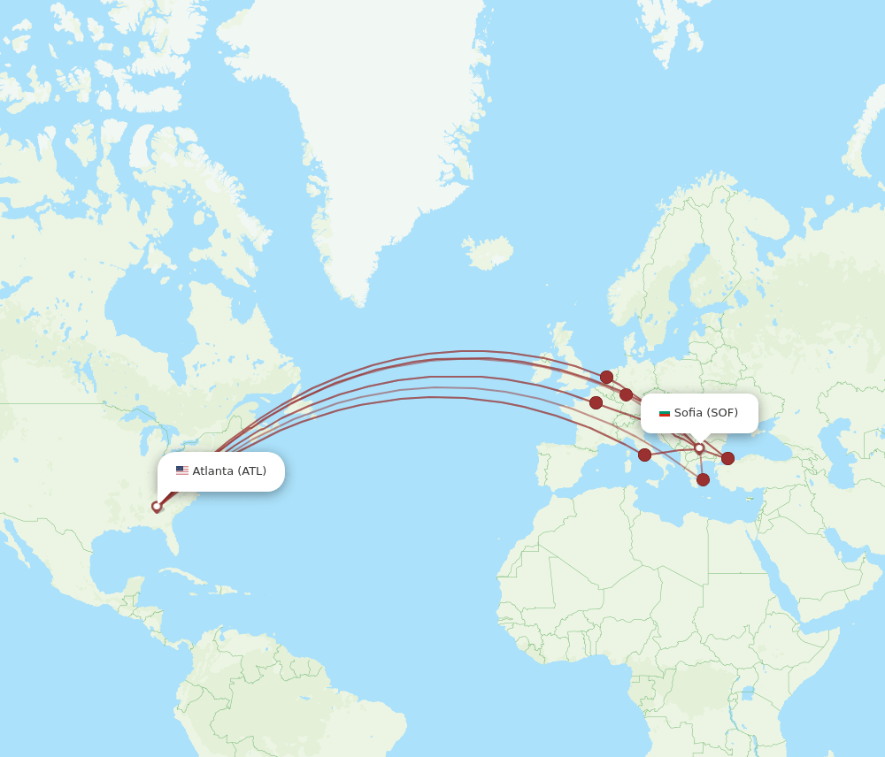 SOF-ATL flight routes