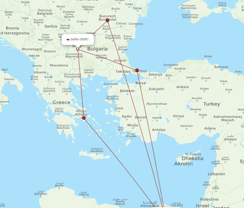 SOF-CAI flight routes