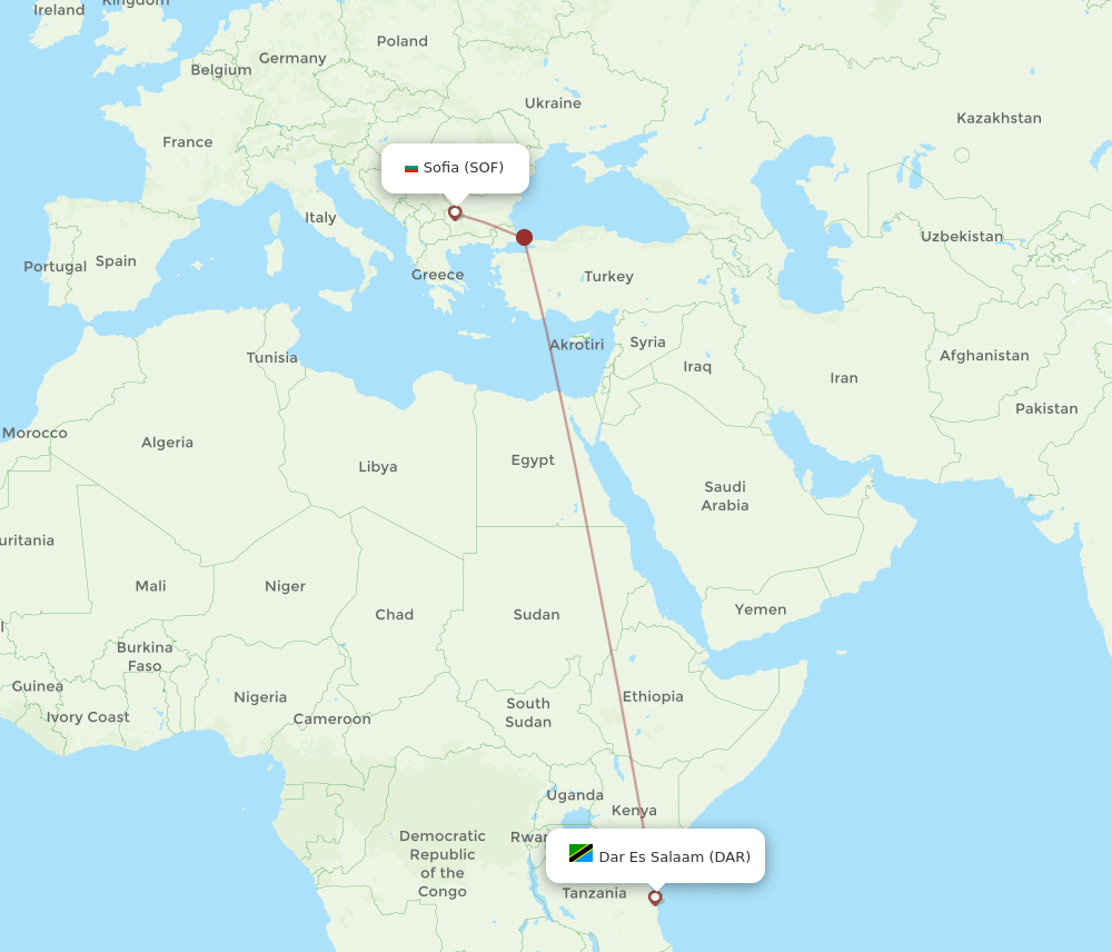 SOF-DAR flight routes