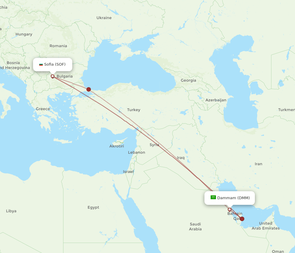 SOF-DMM flight routes