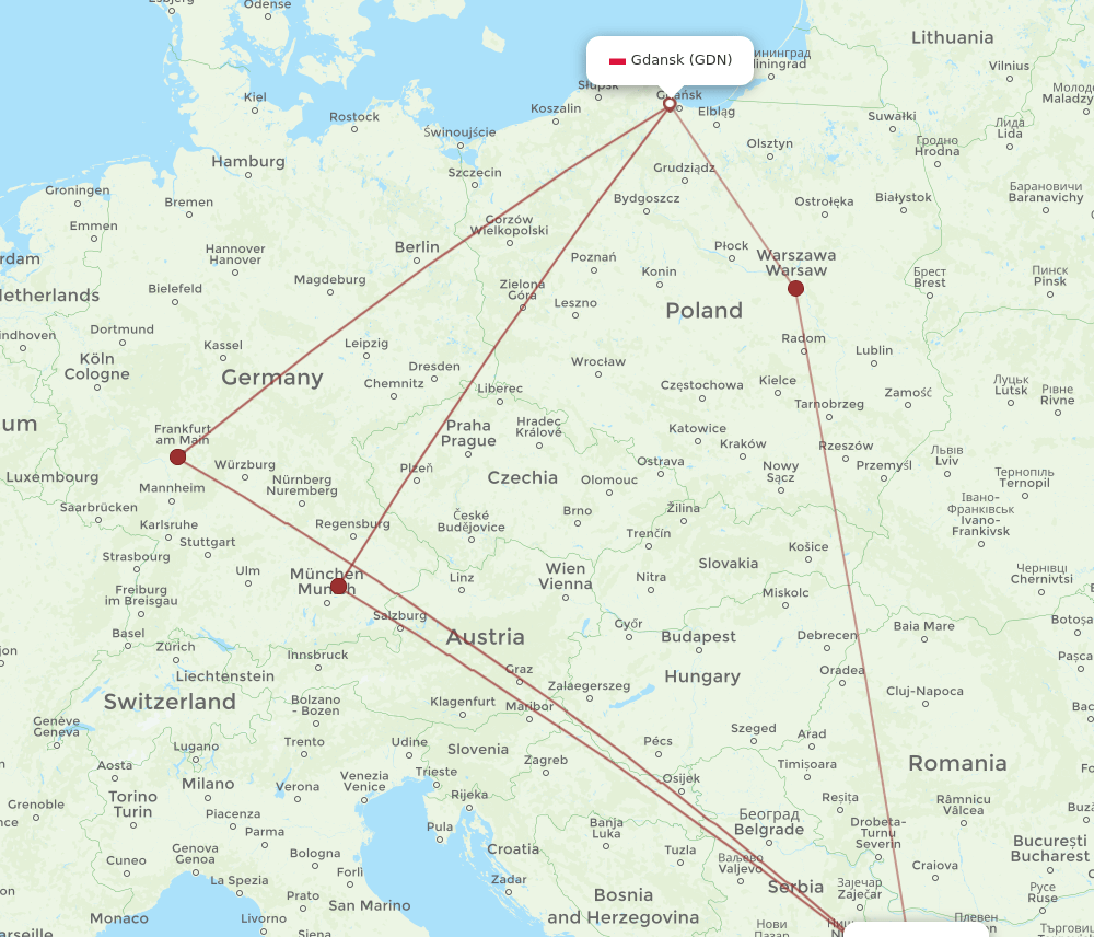 SOF-GDN flight routes