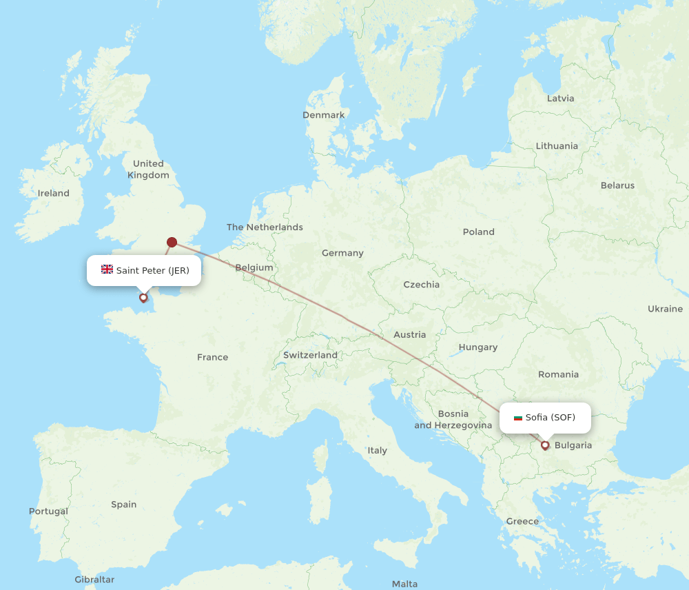 SOF-JER flight routes