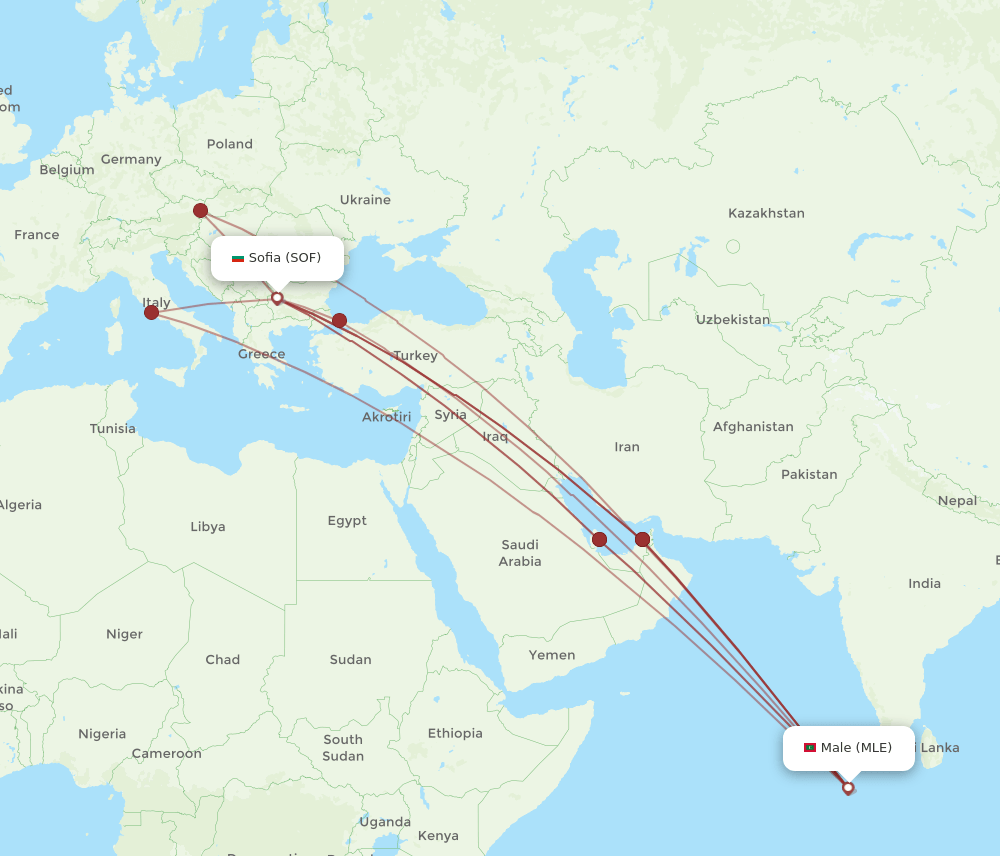 SOF-MLE flight routes