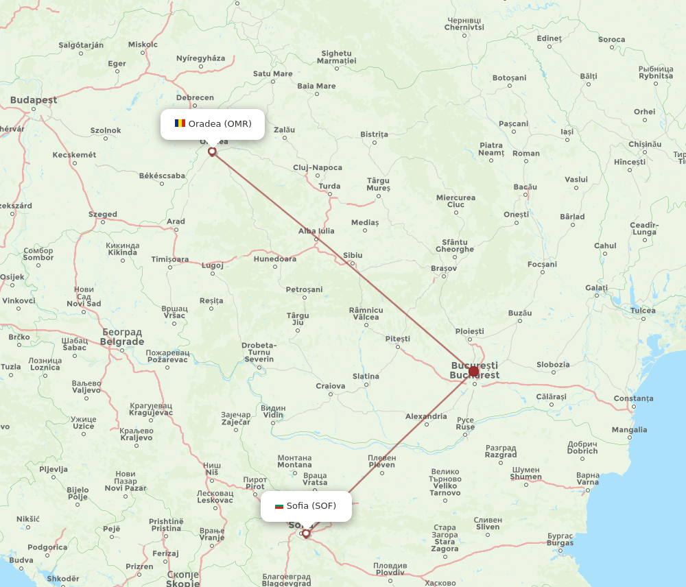 SOF-OMR flight routes