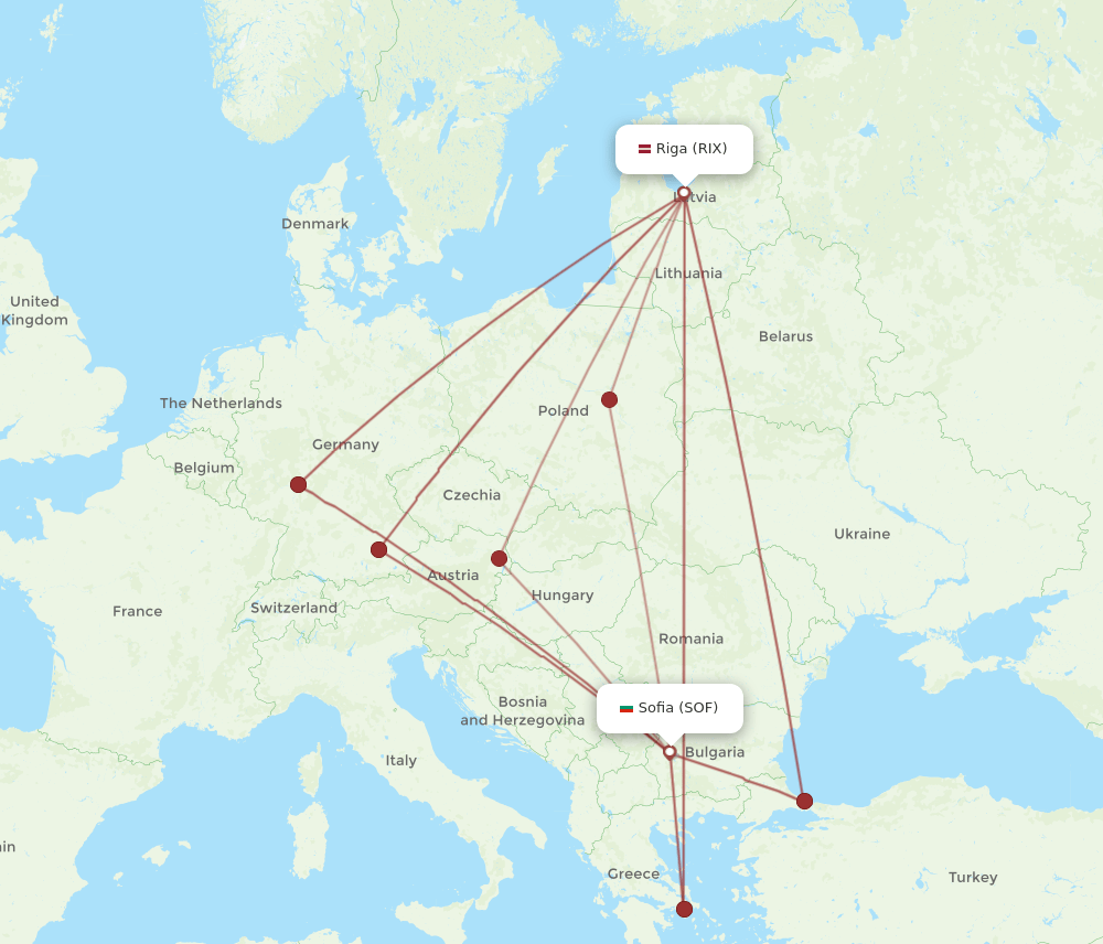 SOF-RIX flight routes