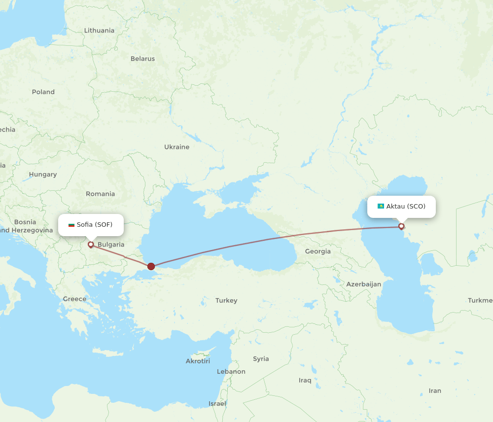 SOF to SCO flights and routes map