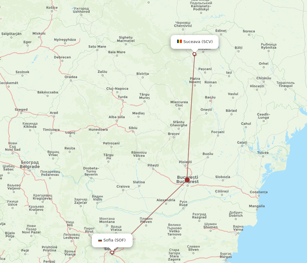 SOF-SCV flight routes