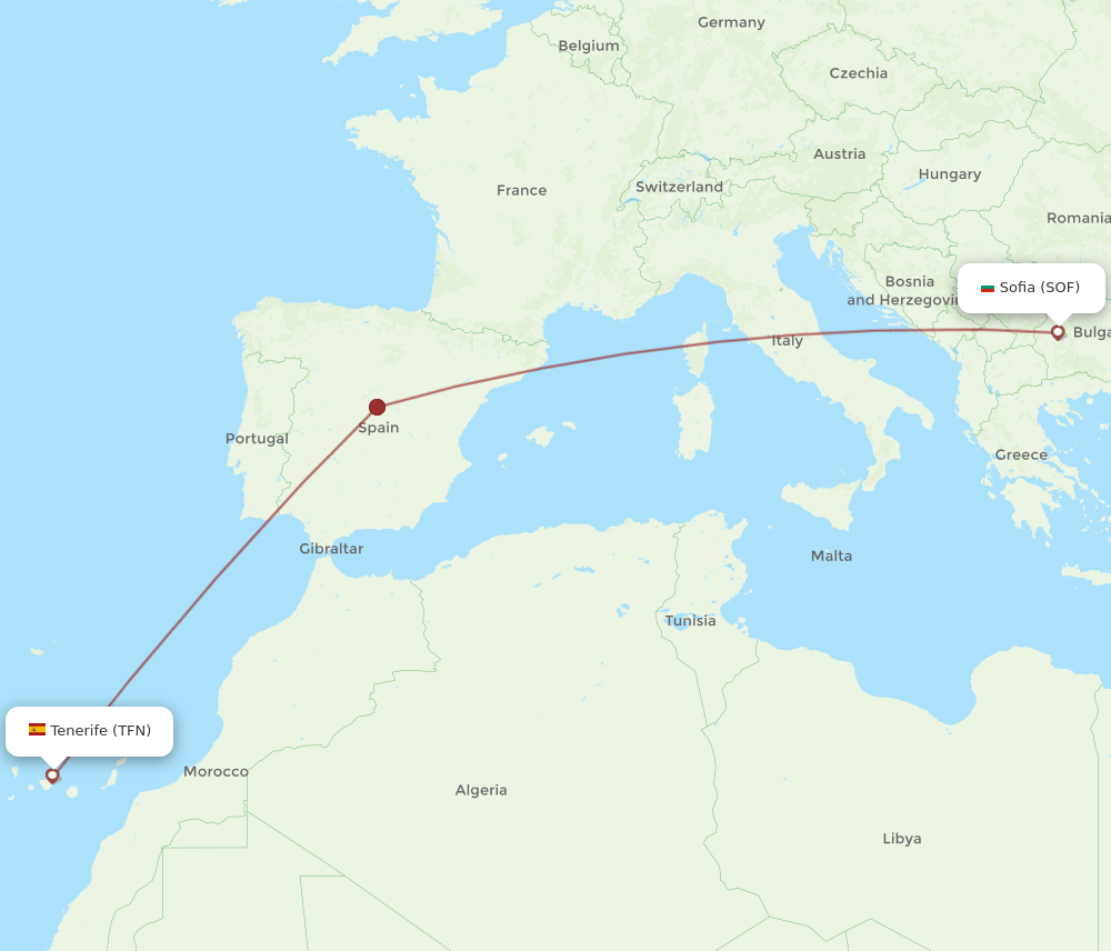 SOF-TFN flight routes