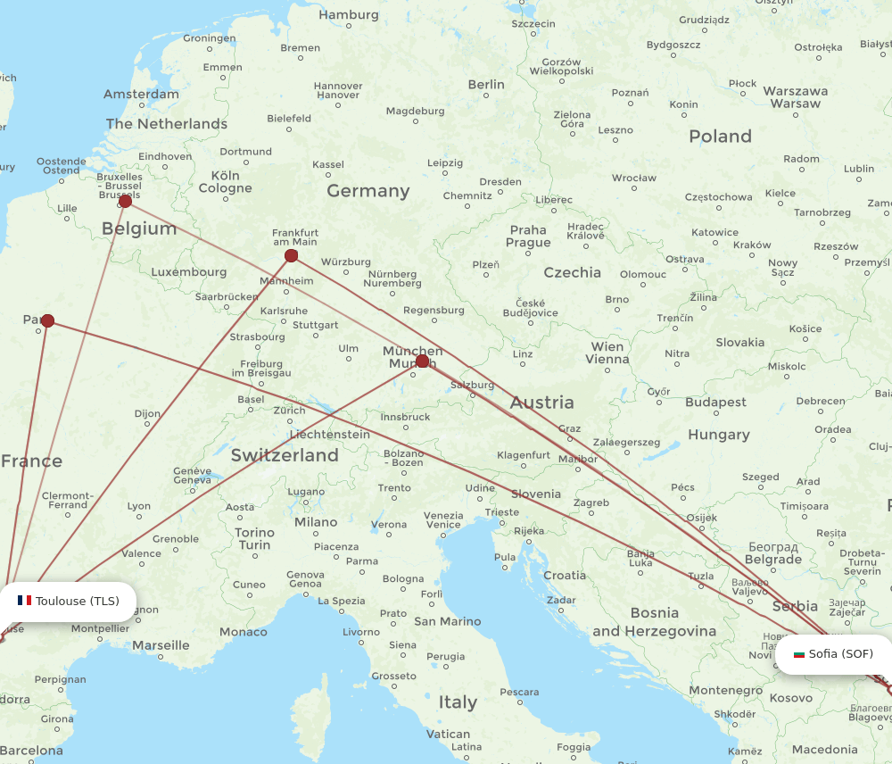 SOF-TLS flight routes