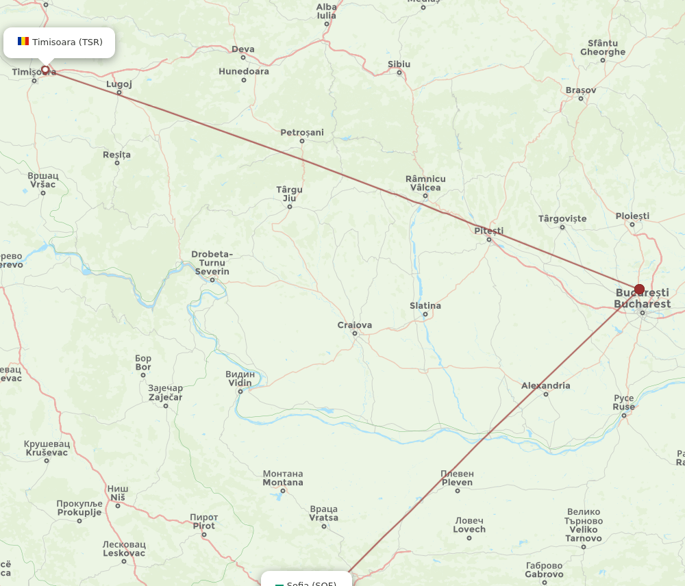 SOF-TSR flight routes