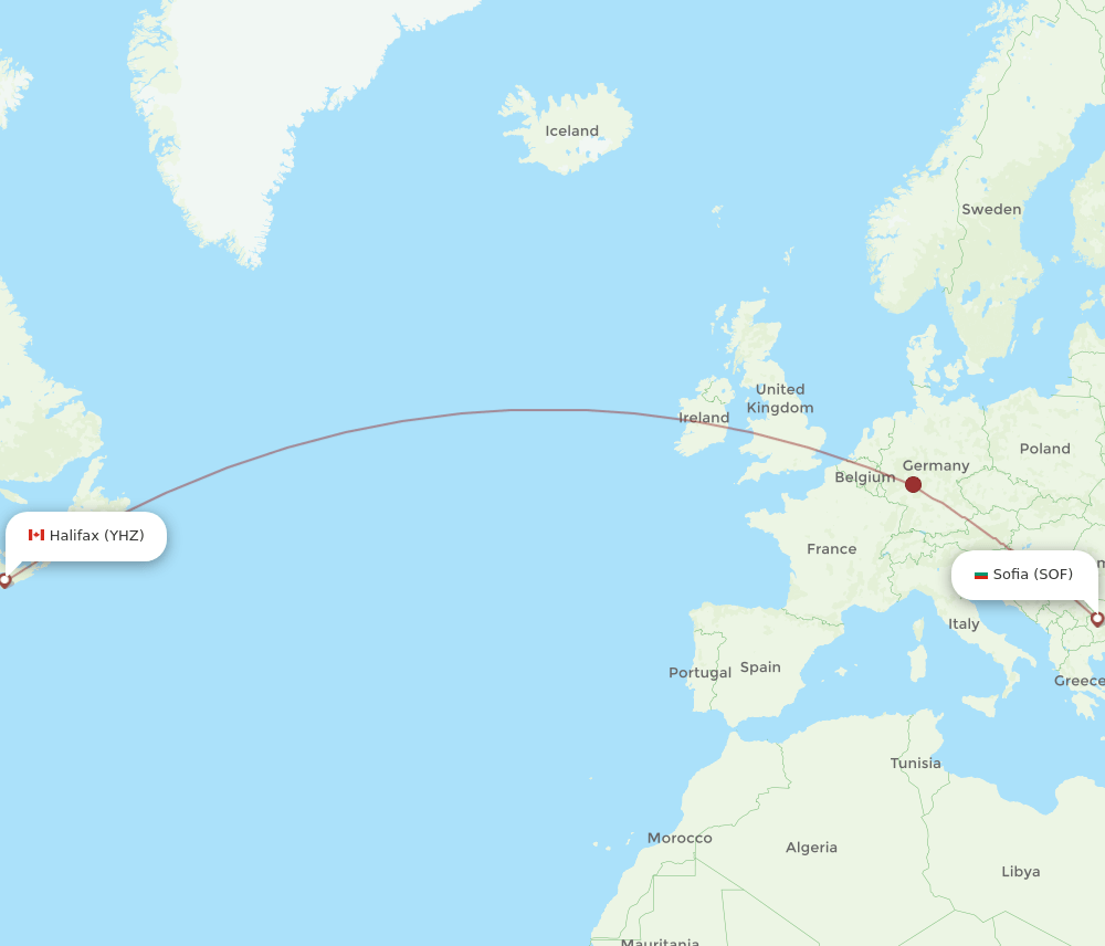 SOF-YHZ flight routes