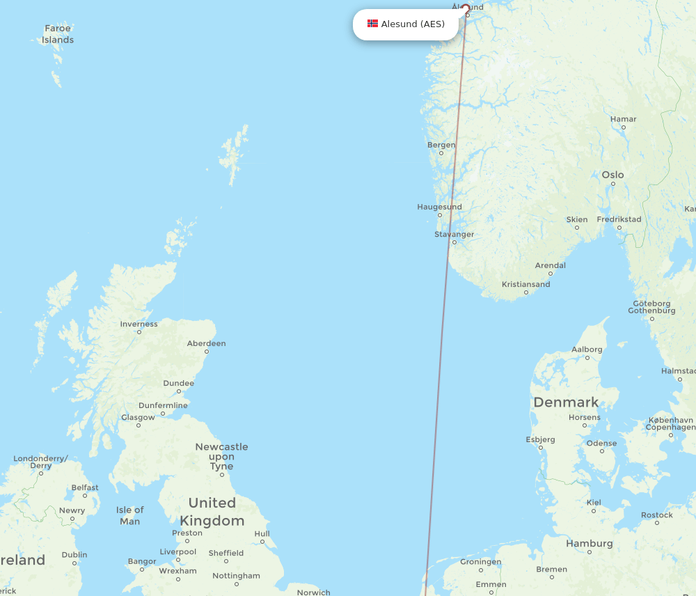 SOU-AES flight routes
