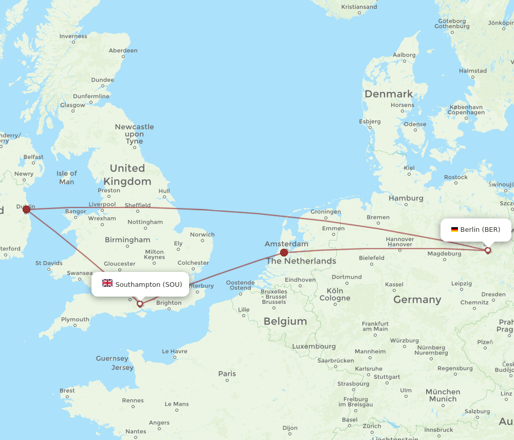 SOU-BER flight routes