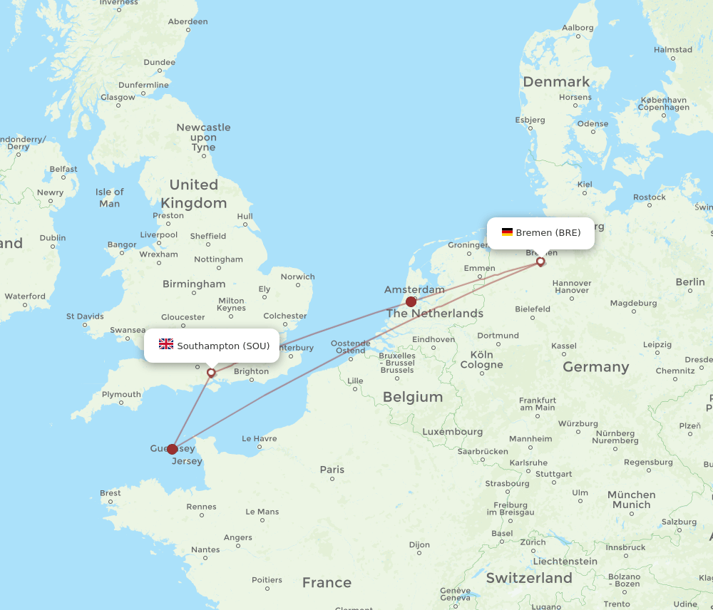 SOU-BRE flight routes