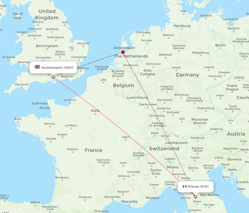 SOU-FLR flight routes