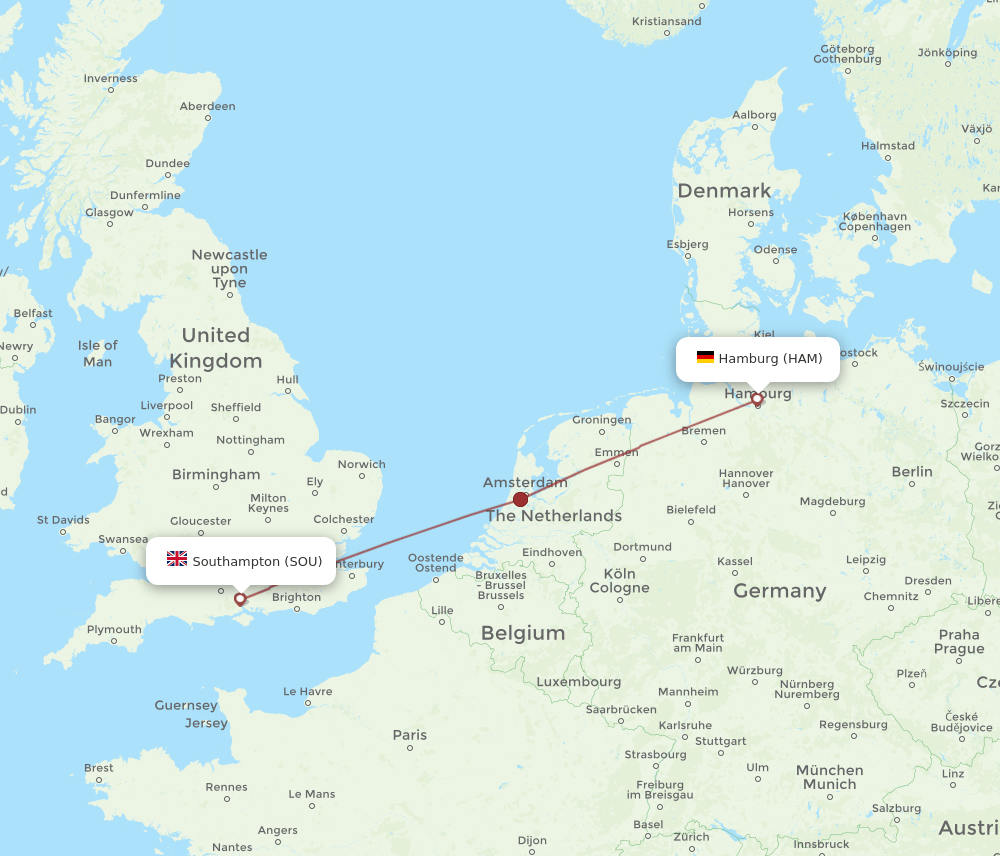 SOU-HAM flight routes