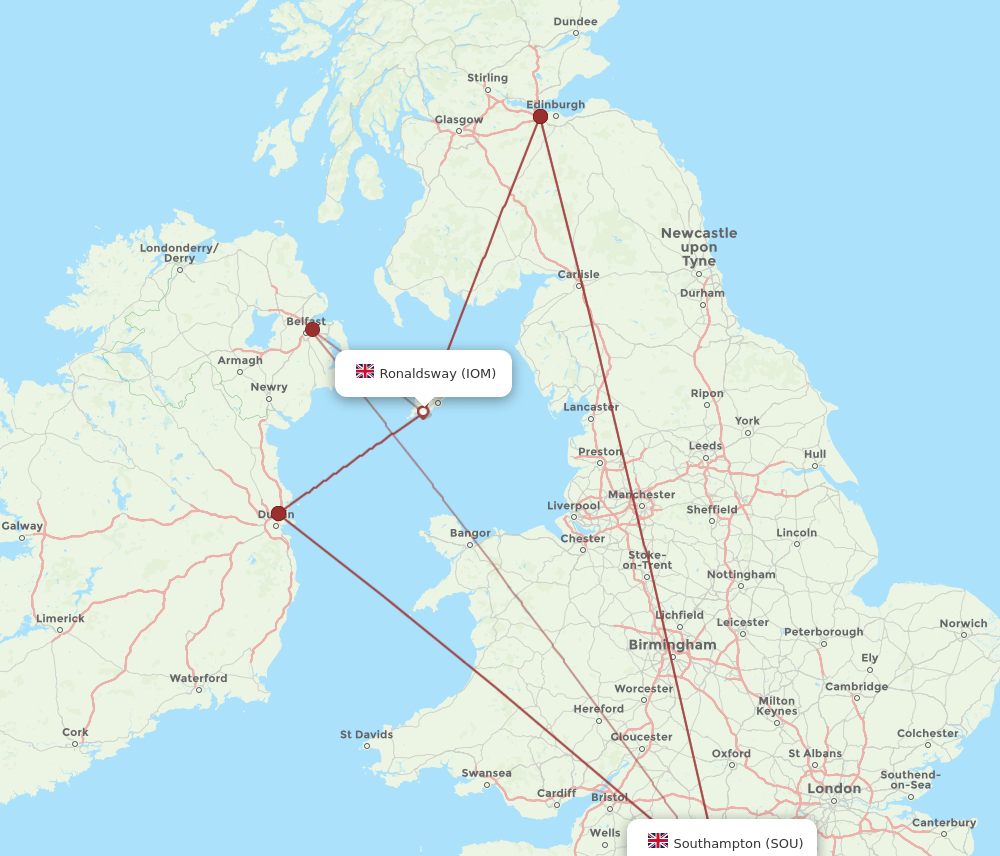 SOU-IOM flight routes