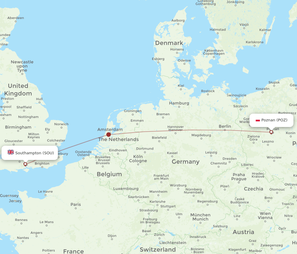 SOU-POZ flight routes