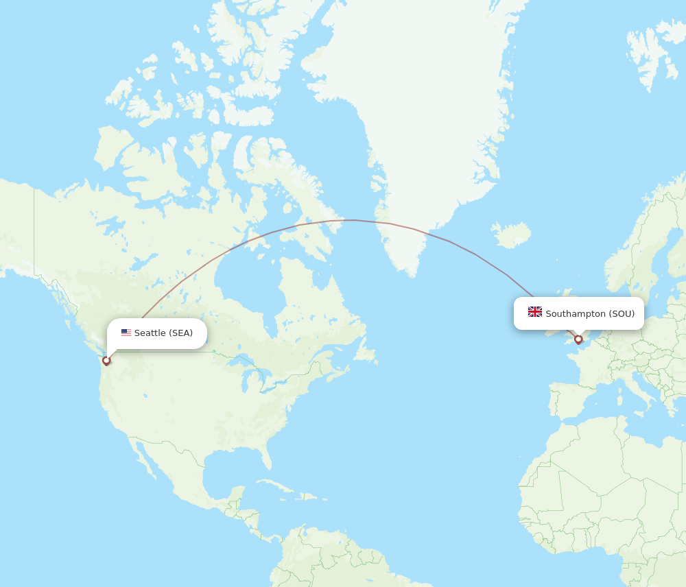 SOU-SEA flight routes