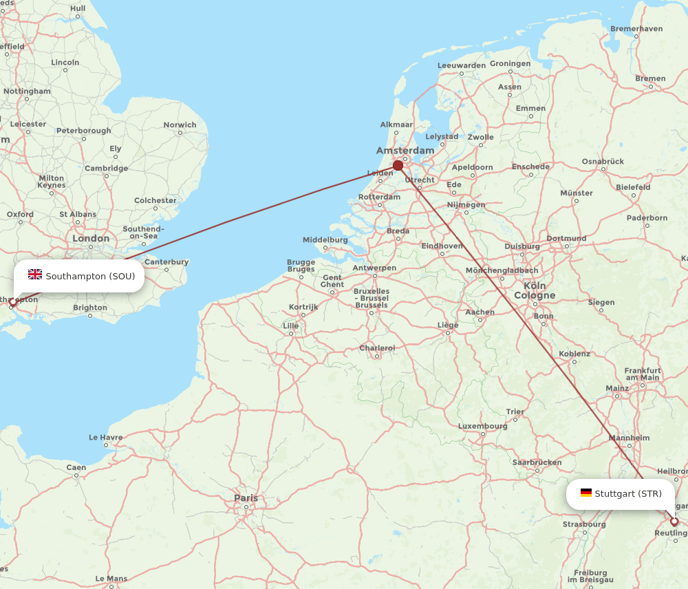 SOU-STR flight routes