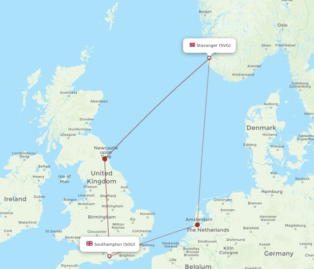 SOU-SVG flight routes
