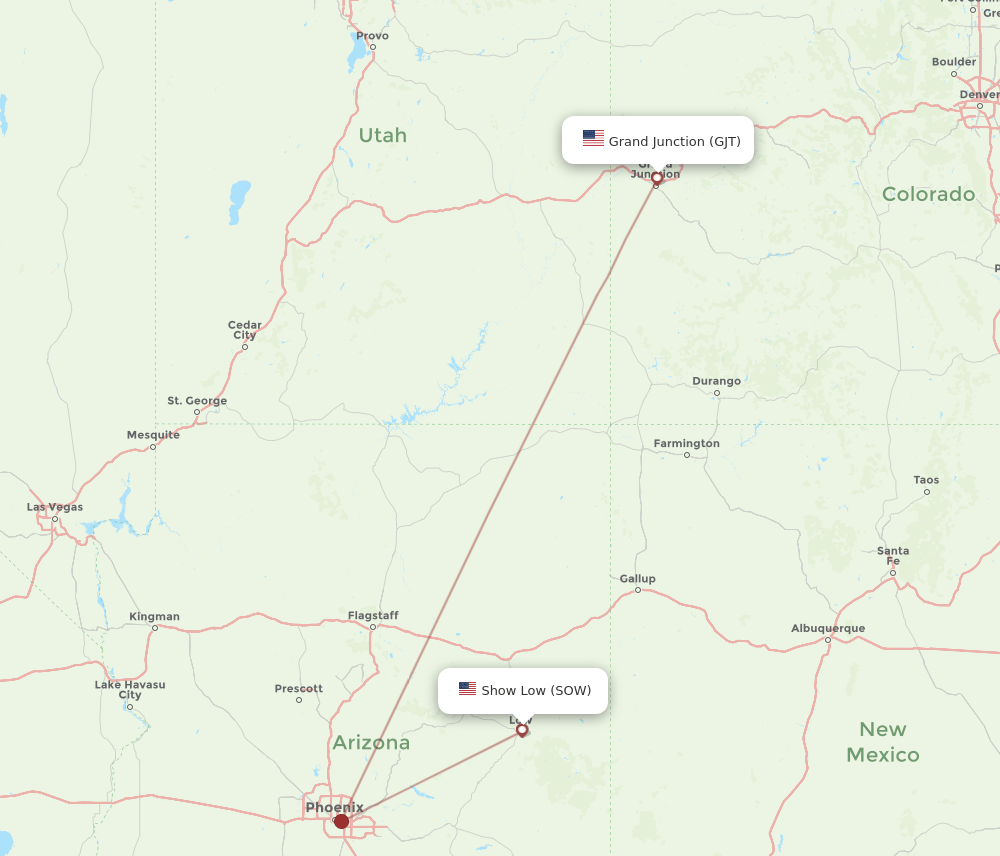 SOW-GJT flight routes