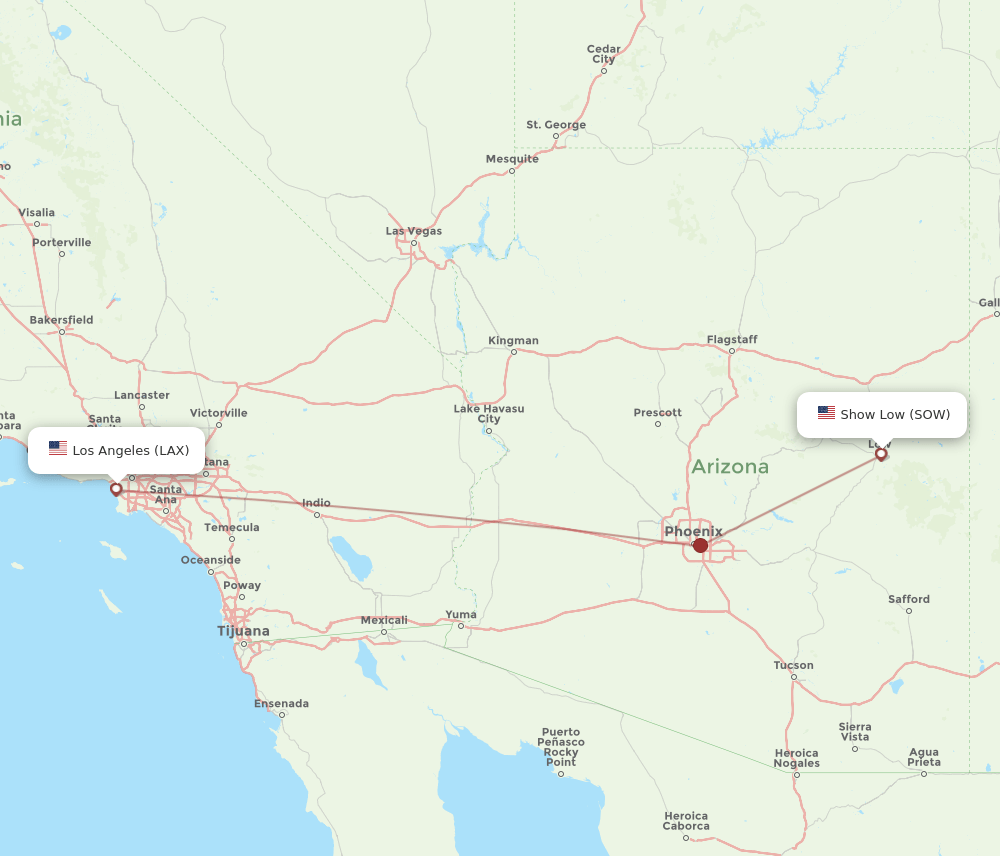SOW-LAX flight routes