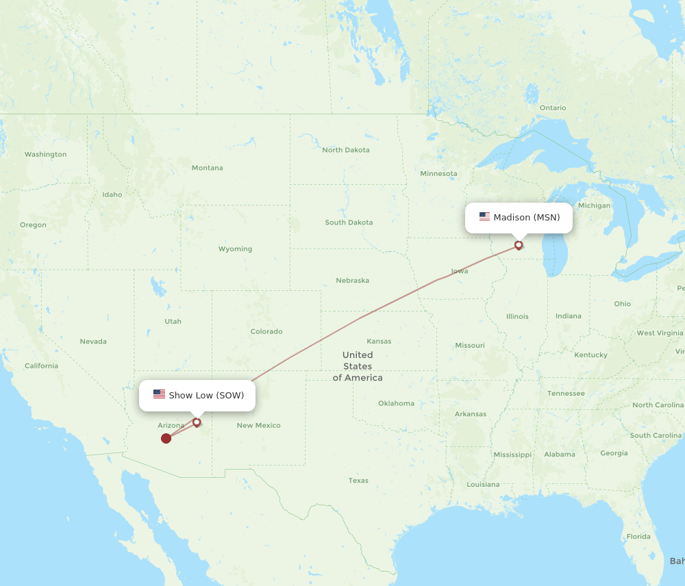 SOW-MSN flight routes