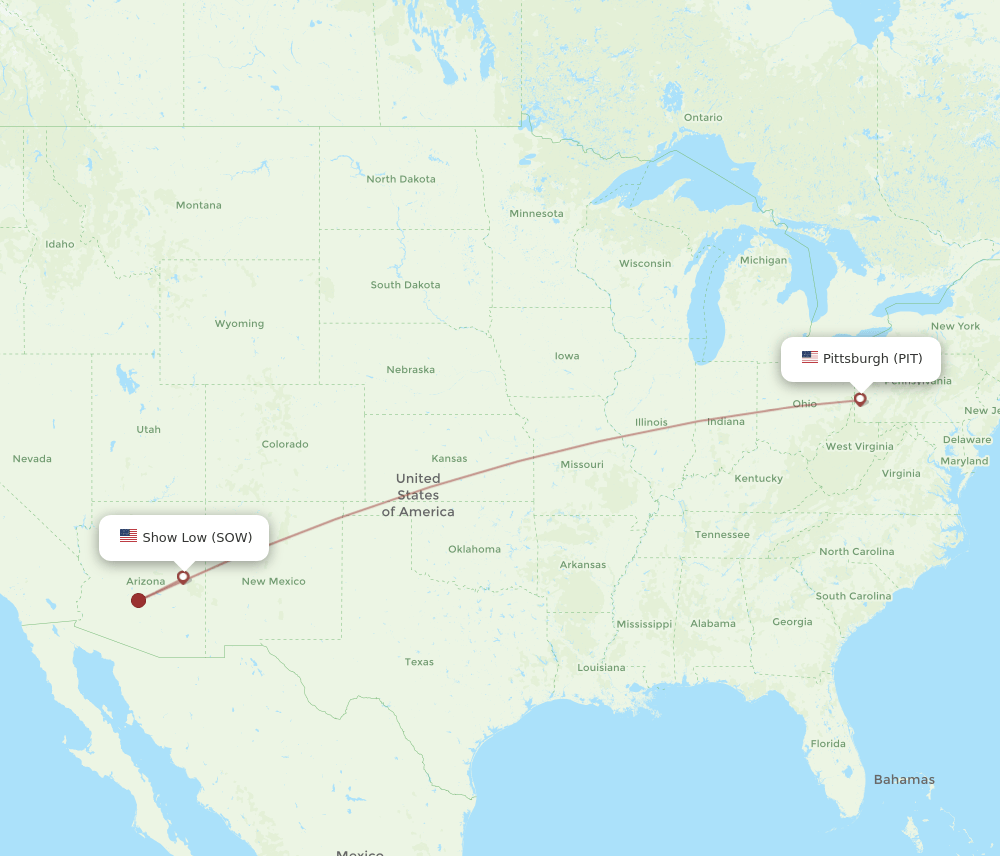 SOW-PIT flight routes