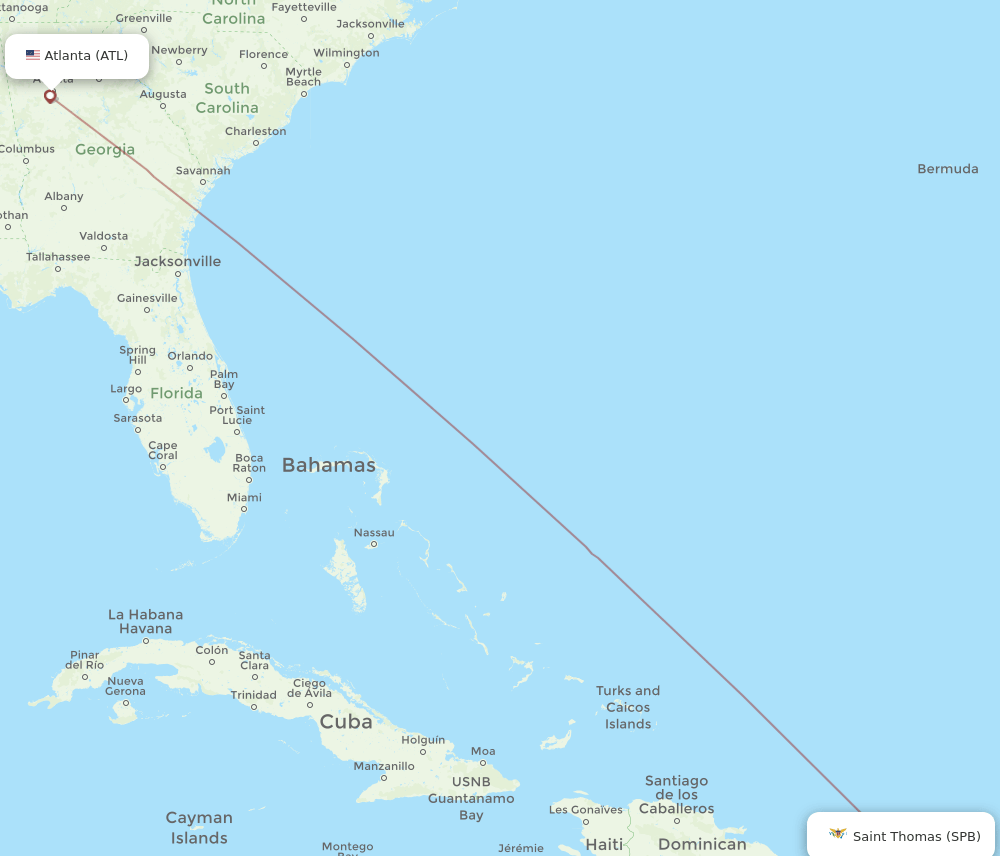 SPB-ATL flight routes