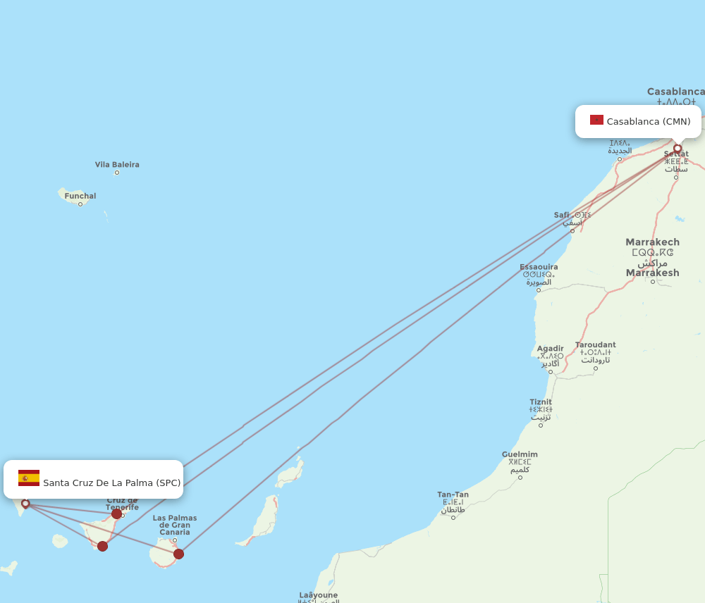 SPC-CMN flight routes