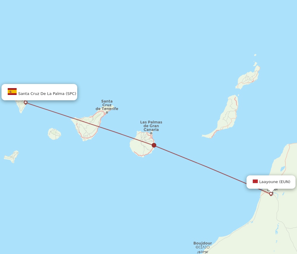 SPC-EUN flight routes