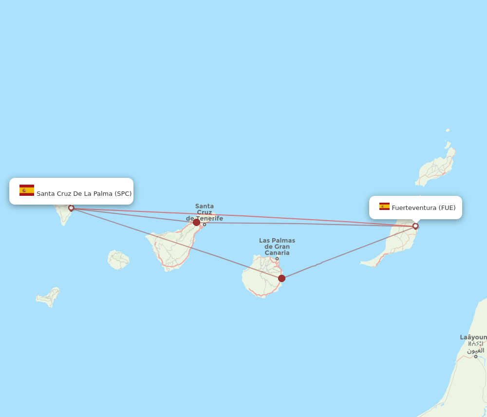 SPC-FUE flight routes