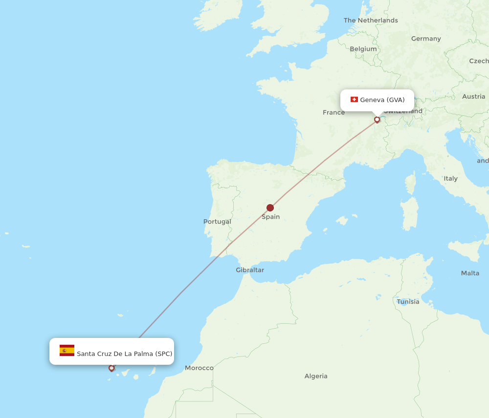 SPC-GVA flight routes