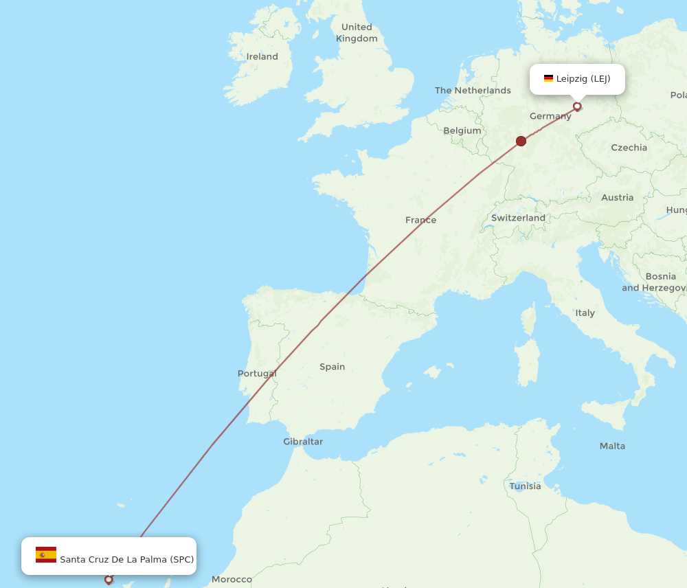 SPC-LEJ flight routes
