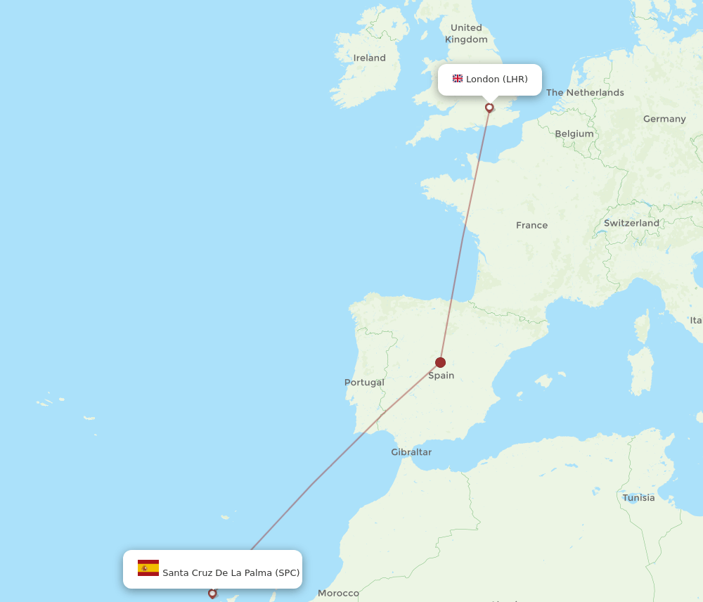 SPC-LHR flight routes