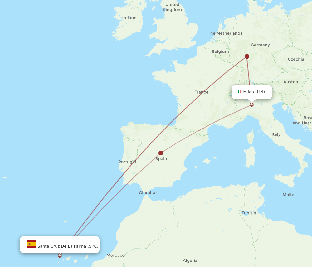 SPC-LIN flight routes