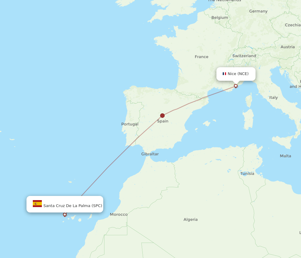 SPC-NCE flight routes