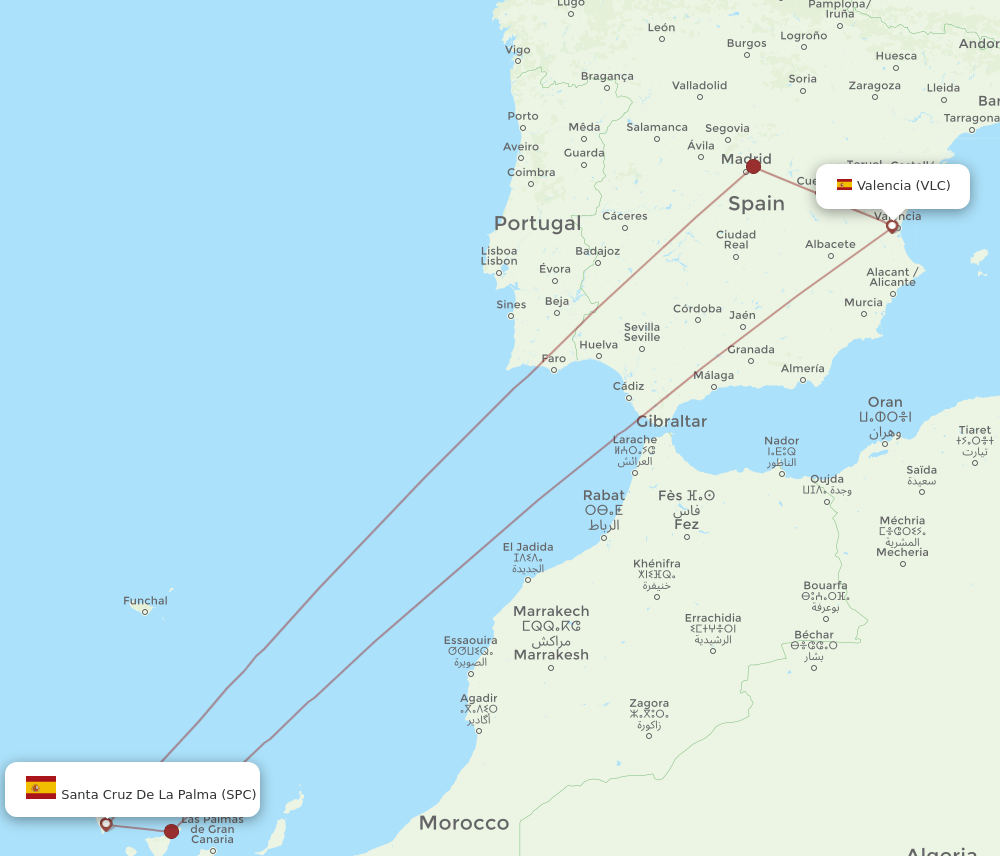 SPC-VLC flight routes